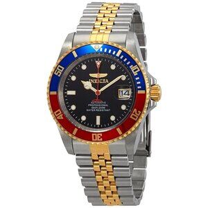 NWT Authentic Invicta Pro Diver Automatic Black Dial Pepsi Bezel Men's Watch